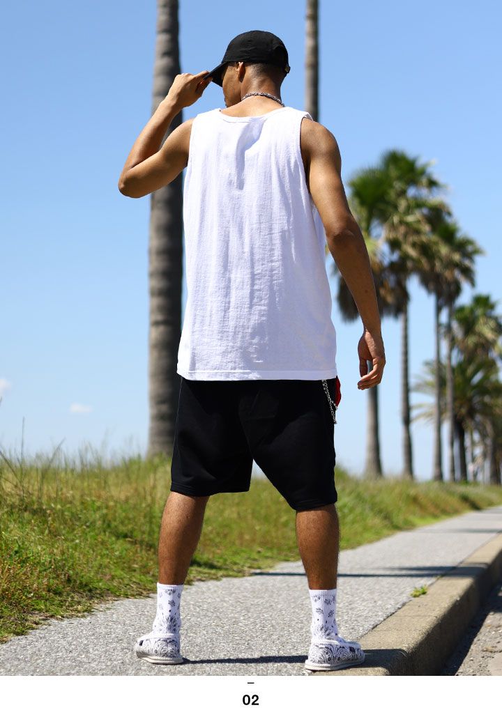 FLAG 上下セット ブランド ノースリーブ Tシャツ タンクトップ ハーフ