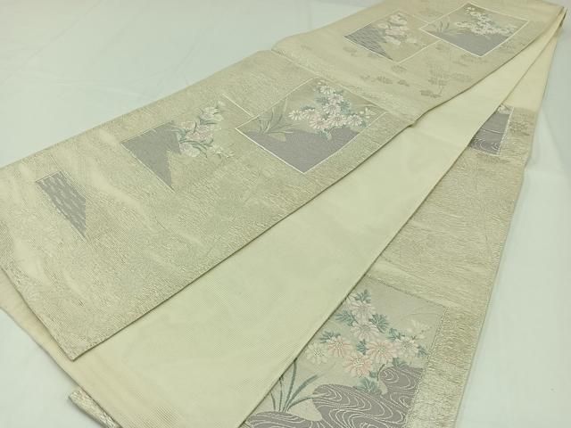 夏の袋帯　絽　六通　立波文様　銀糸　正絹 夏の袋帯 絽 六通 立波文様 銀糸 正絹 - メルカリ