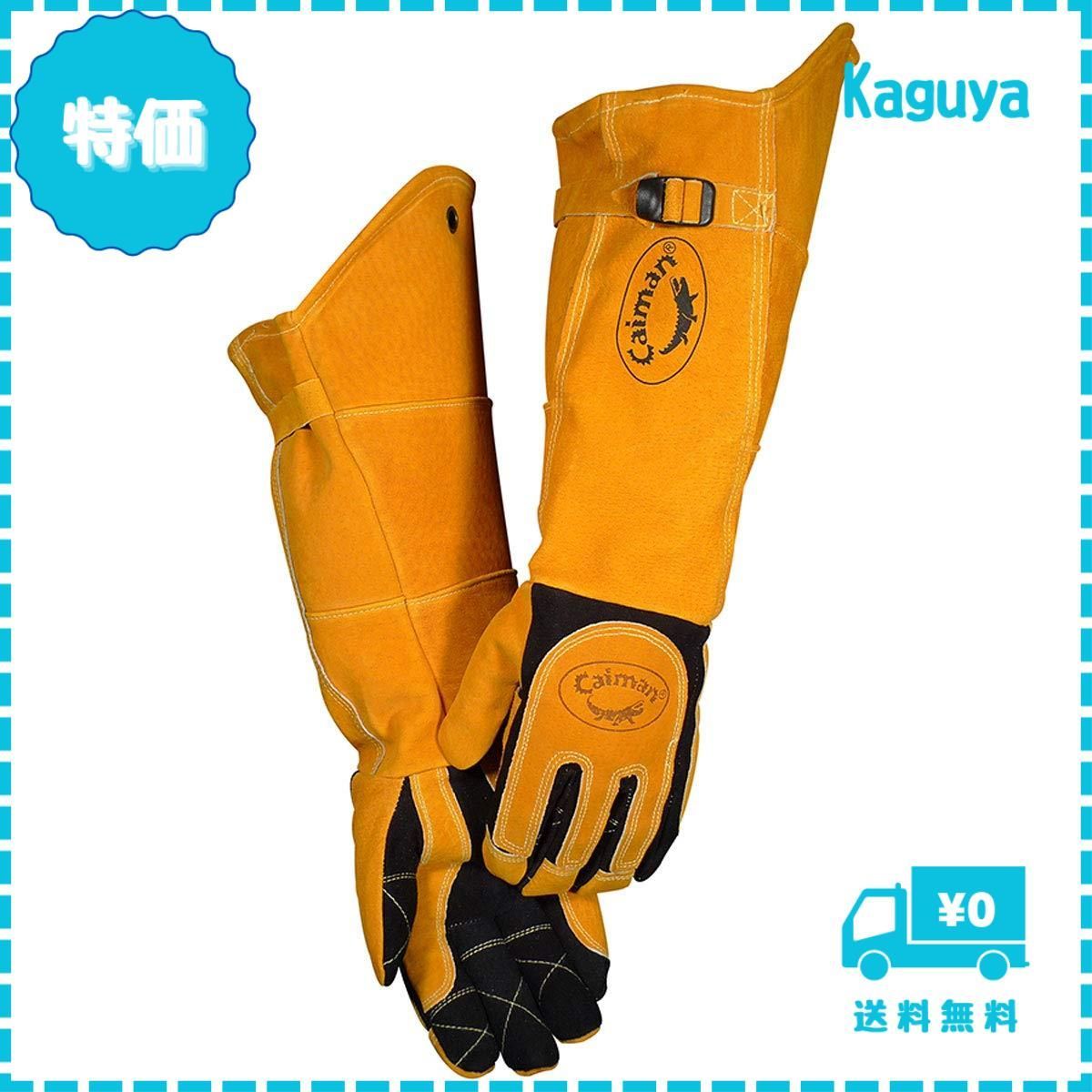 Caiman カイマン Kontour コントアー ブラック アメリカンディア スキン 鹿革 | ボアハイド 豚革 コットンフリース ライナー 溶接 グローブ ロングカフ L