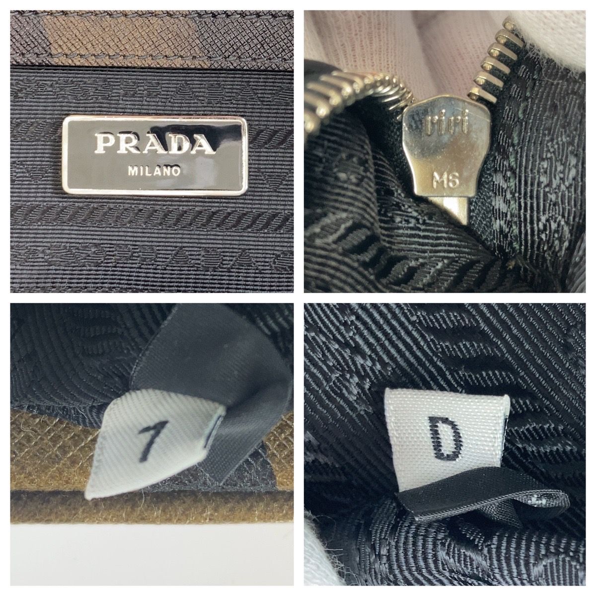 PRADA プラダ サフィアーノ カモフラ 迷彩 グリーン シルバー金具