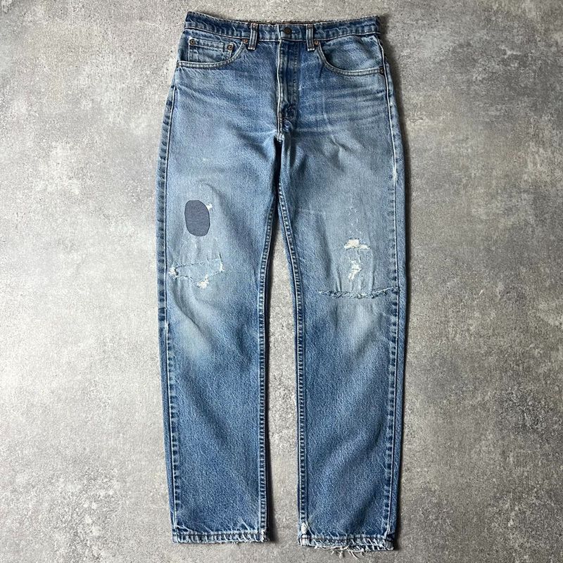 ヒゲ 90s Levis 505 0216 クラッシュ デニム パンツ 32 31 / 90年代