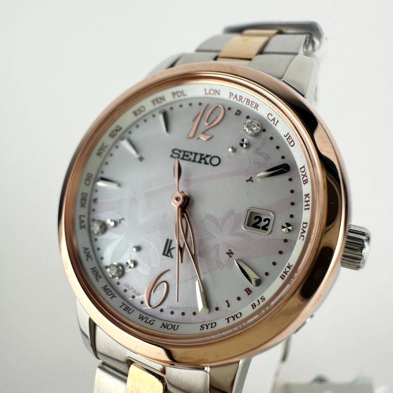 SEIKO セイコー LUKIA ルキア 腕時計 SAKURA Blooming Limited Edition SSVV080 レディース シルバー ピンクゴールド