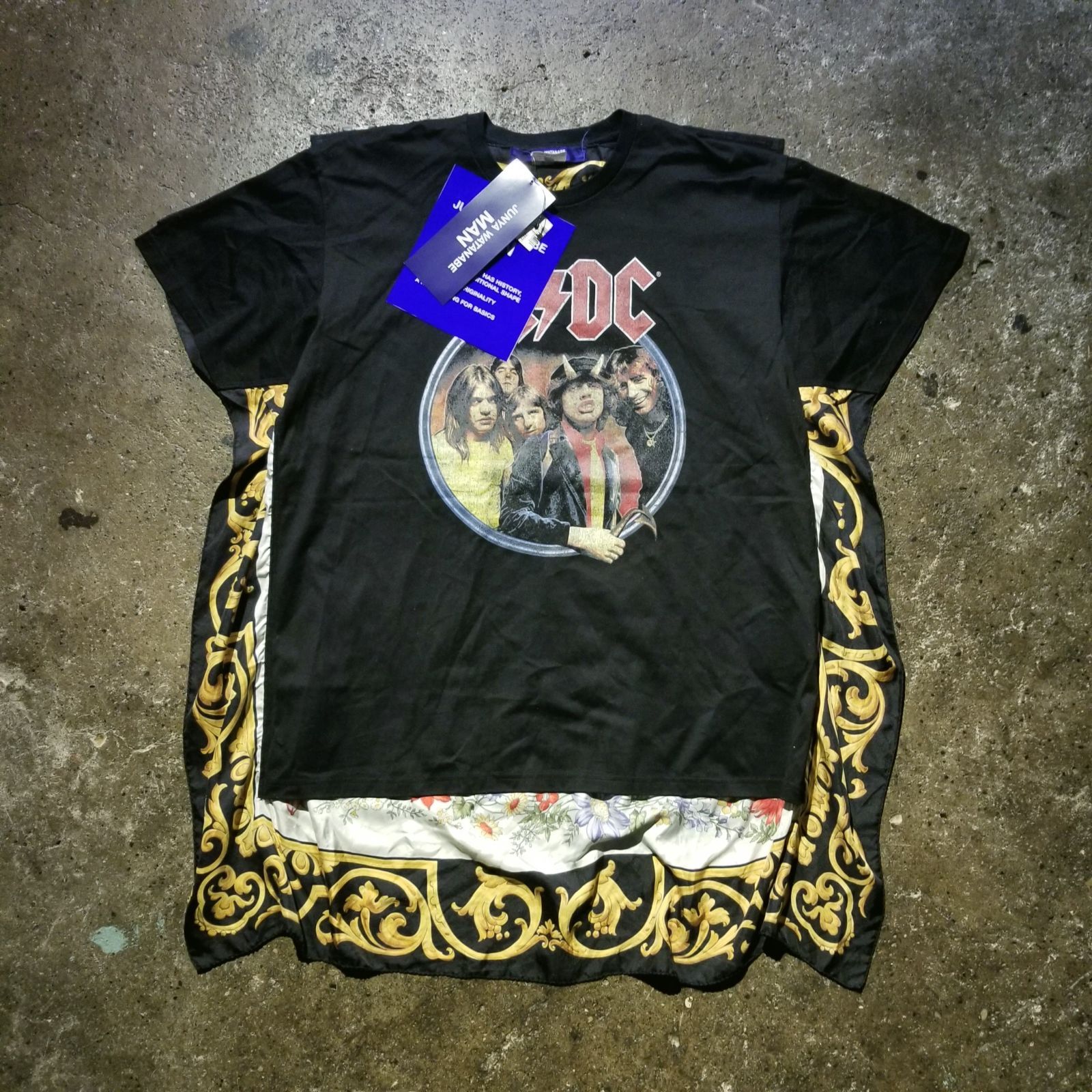 25ss JUNYA WATANABE スカーフTシャツ JUNYA WATANABE MAN 25ss AC/DC Silk Scarf Tシャツ S ジュンヤ