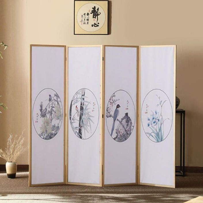 風雅で古風な松木家の玄関移動オフィスホテルリビングオフィス折りたたみ屏風仕切り