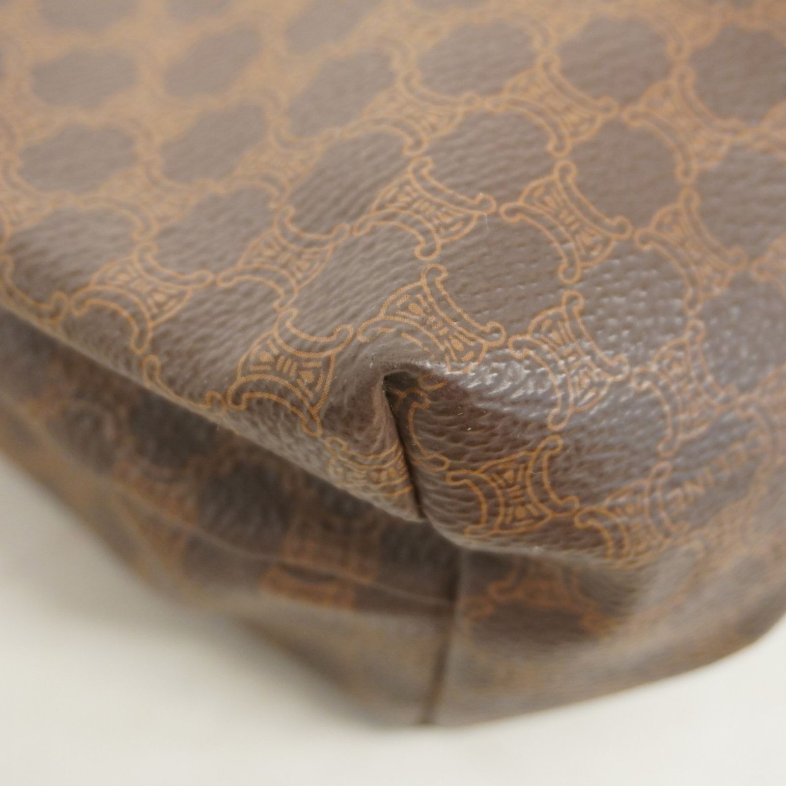 VINTAGE CELINE 黒マカダム バニティバッグ ポーチ ゴールドジップ