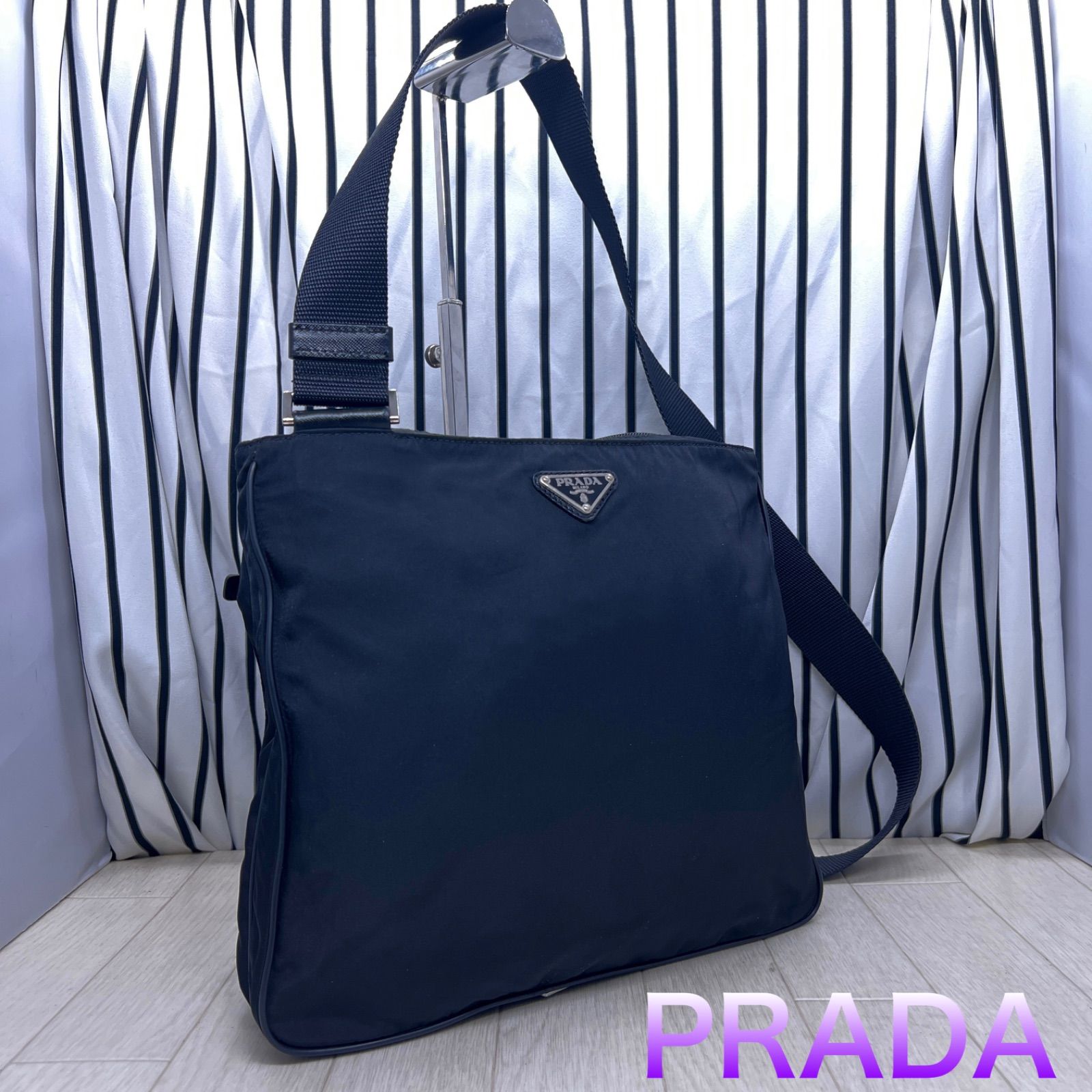 【美品】PRADA×プラダ A4収納可能斜めがけショルダーバッグ