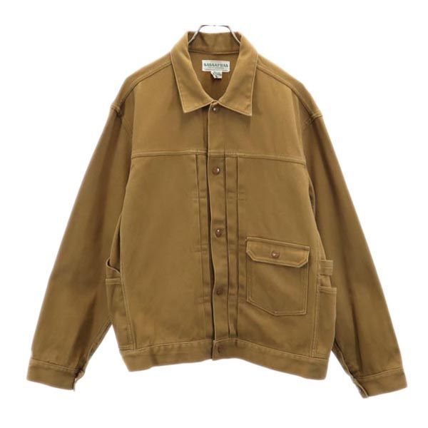 ササフラス 日本製 コットン ジャケット XL ブラウン SASSAFRAS