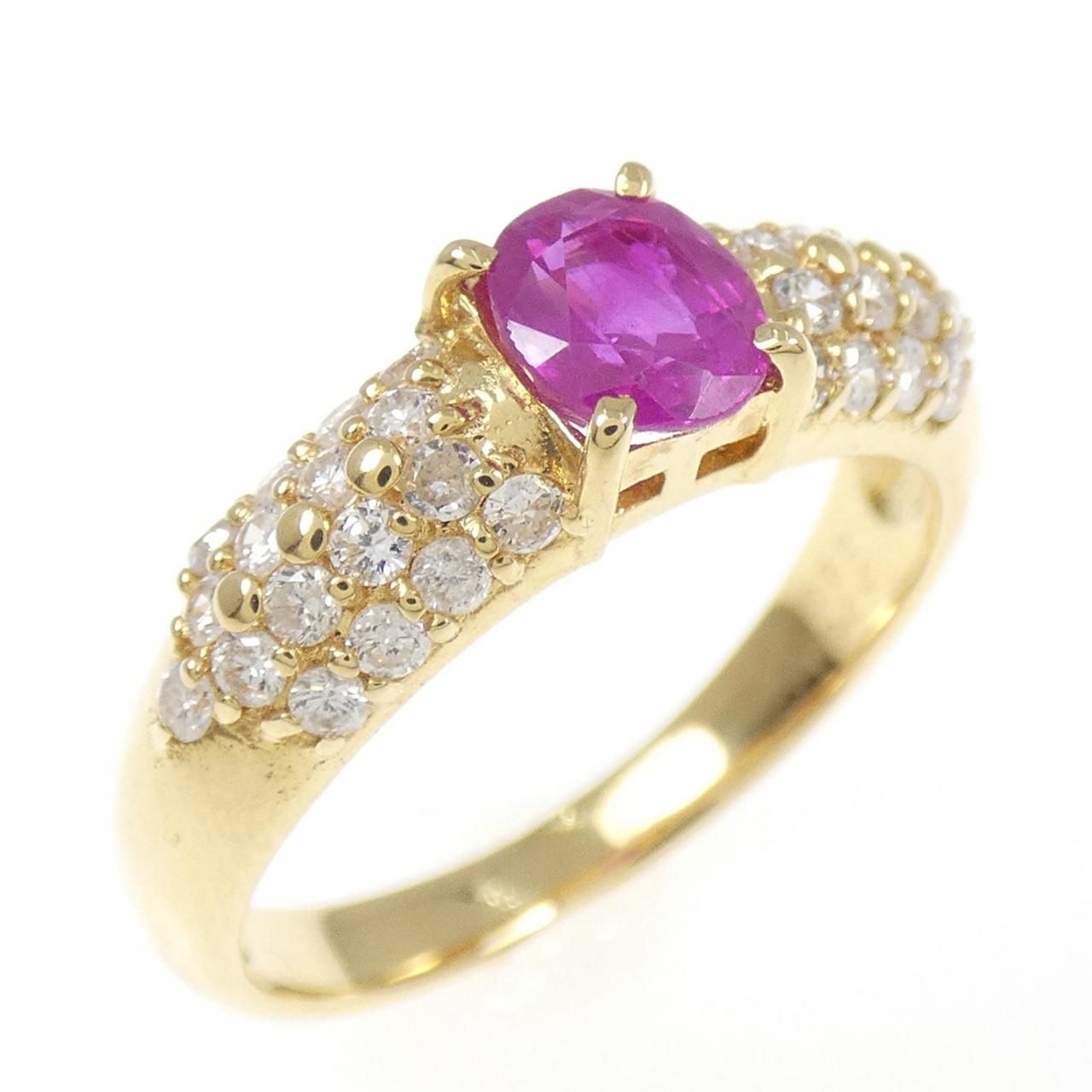 K18YG ルビー リング 0.72CT