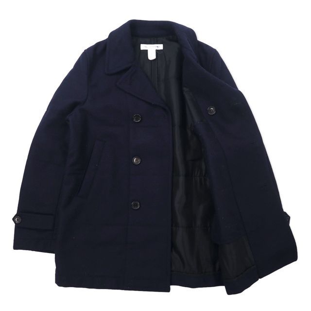 COMME des GARCONS SHIRT フランス製 Pコート S ネイビー ウール W15147