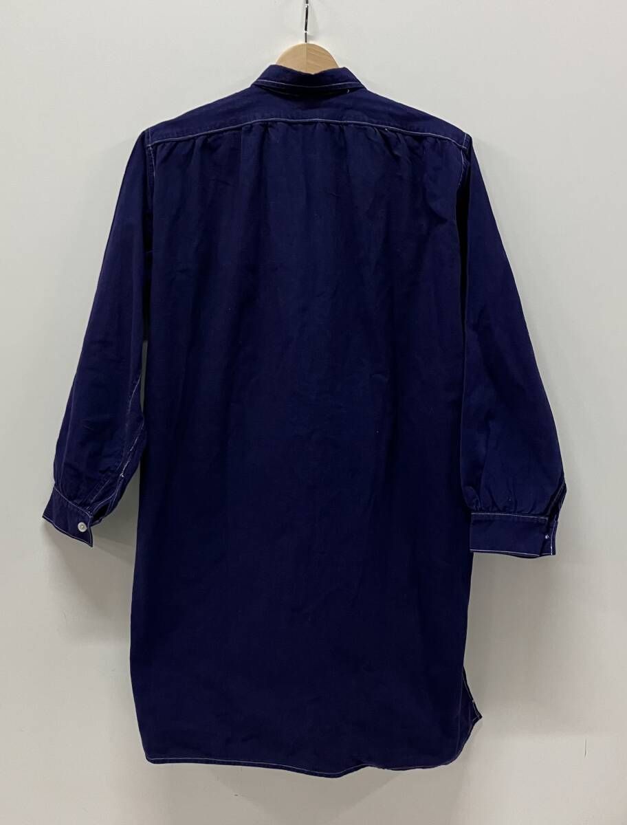 EURO VINTAGE ユーロヴィンテージ 30 S 40 プルオーバー スモック グランパ 長袖シャツ サイズ不明 ネイビー