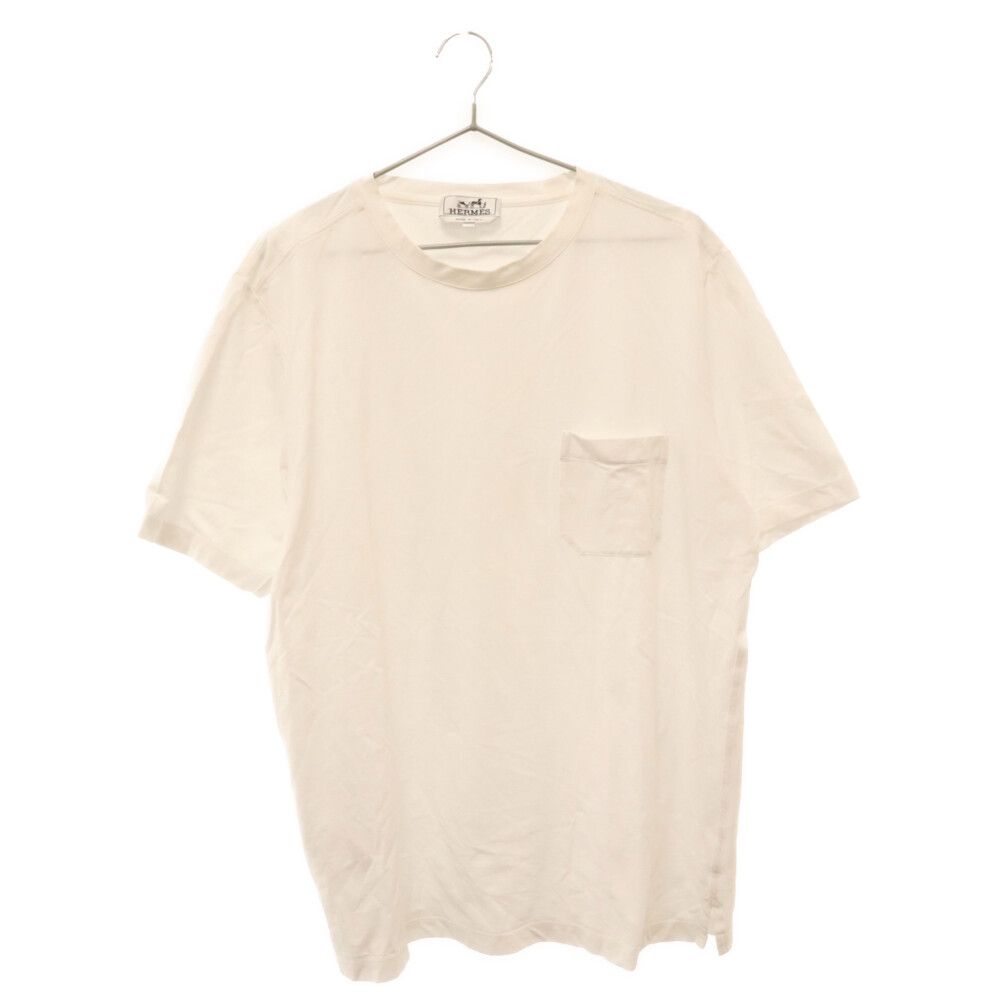 HERMES (エルメス) 1ポケット 半袖Tシャツ カットソー ホワイト