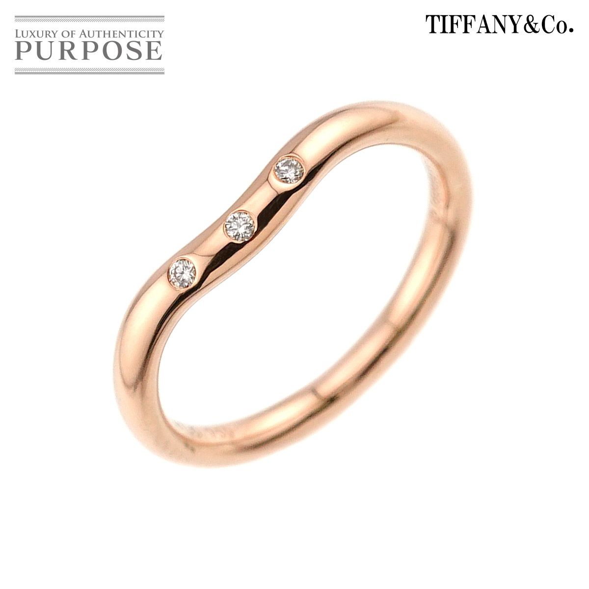 ティファニー TIFFANY&CO. カーブド バンド 7号 リング ダイヤ K18 PG 