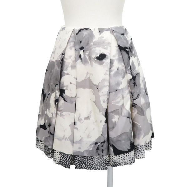 レア★クリスチャンディオール ミニスカート フレアスカート 総柄 シルク XL 美品 Christian Dior クリスチャン ディオール 3A21307A1686 総