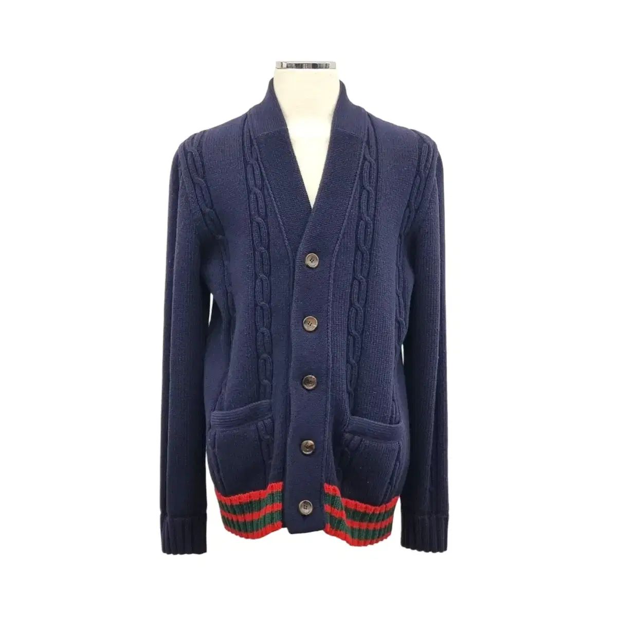 M GUCCI グッチ ウール ケーブル カーディガン GUB060123