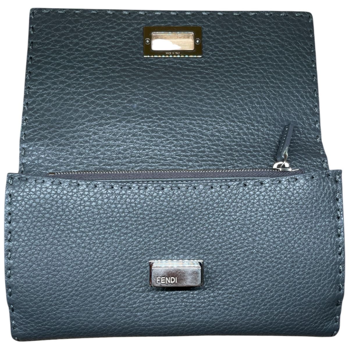 FENDI フェンディ セレリア ピーカブー ターンロック ダークグレー 長財布 服飾小物 T10183542