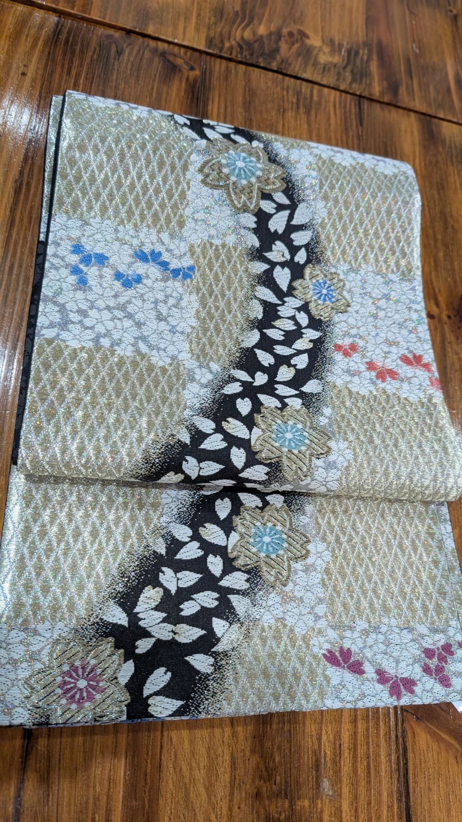 No.117【美品】振袖向き 袋帯 シルバー さくら 花柄 桜 - メルカリ