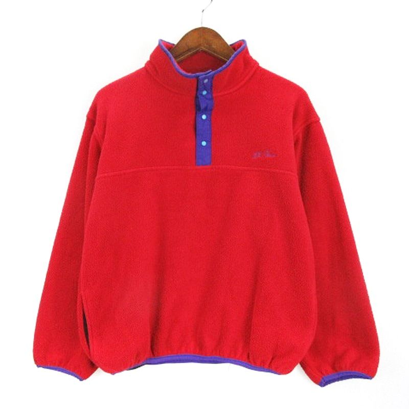 エルエルビーン L.L.BEAN キッズ フリース プルオーバー USA製 アウトドアウェア レッド ジュニア L 250110E