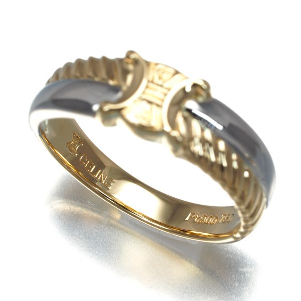 未使用に近い セリーヌ 14号 コンビ リング PT850 750 マカダム CELINE