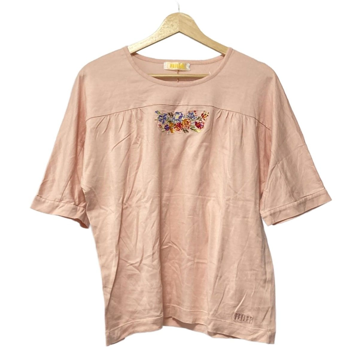 FEILER フェイラー / 半袖 フレアカットソー Tシャツ FEILLER フェイラー 半袖Tシャツ 花柄 コットン ストレッチ 黒 L