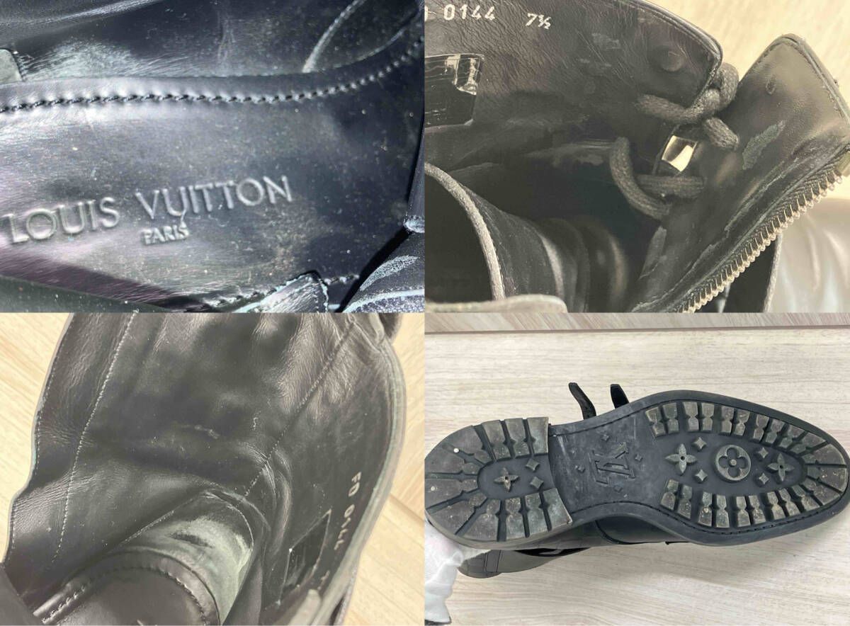 LOUIS VUITTON ダミエ アンクルブーツ クラッシュライン 黒 ブラック