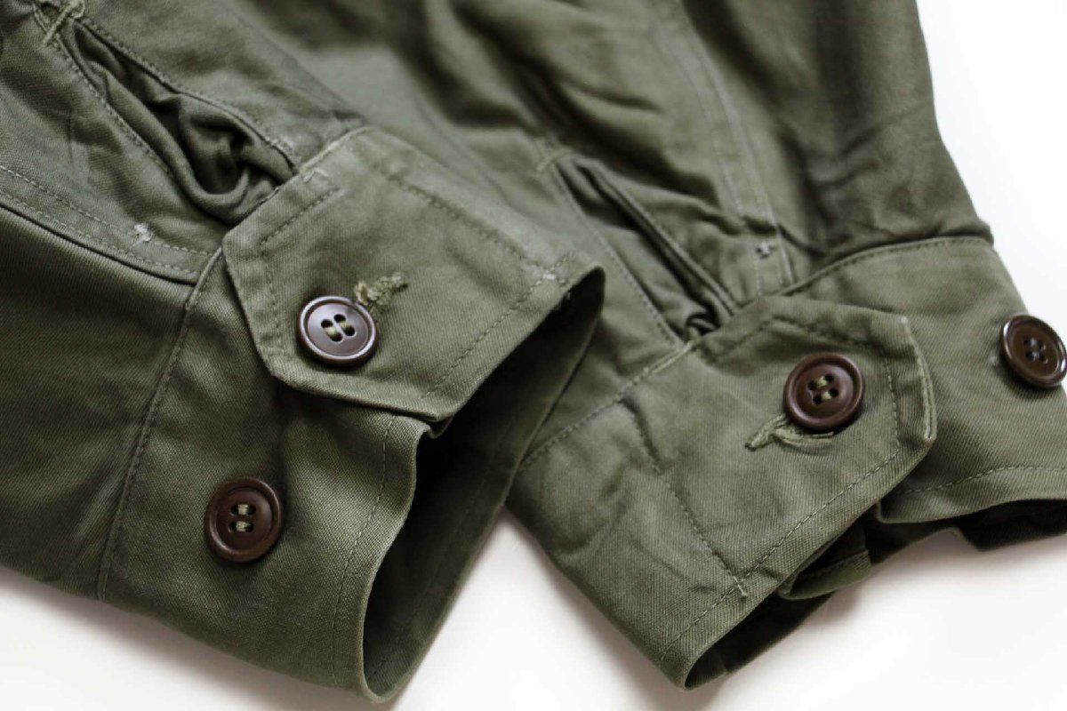 USNロゴ入りオリーブグリーンミリタリージャケット 34