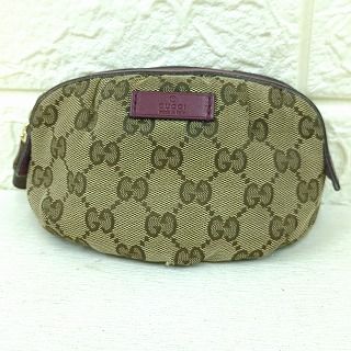 GUCCI グッチ　GGキャンバスポーチ ブラウン GUCCI / グッチ GGキャンバスポーチ | yokonota | ヨコノタ
