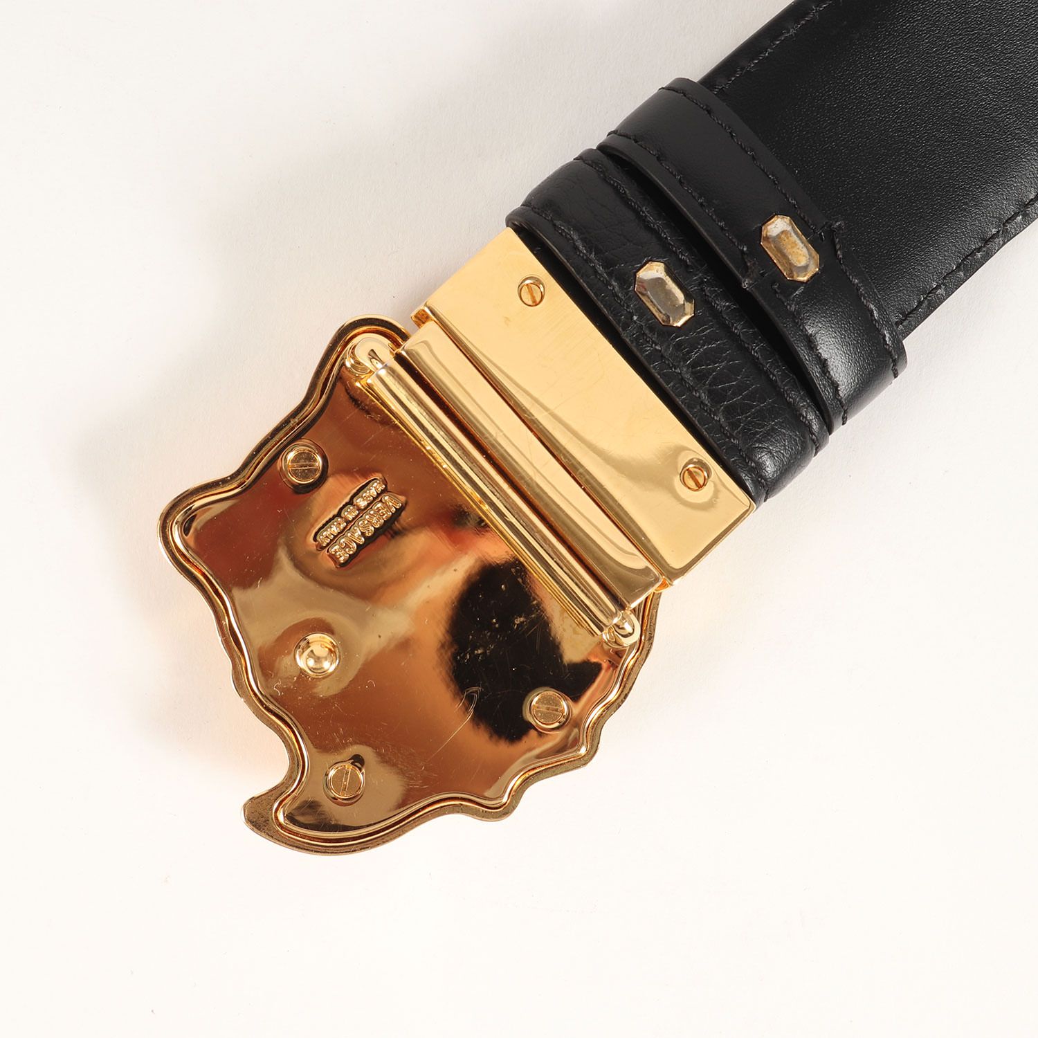 VERSACE ヴェルサーチ メデューサ バックル 総柄 リバーシブル レザー