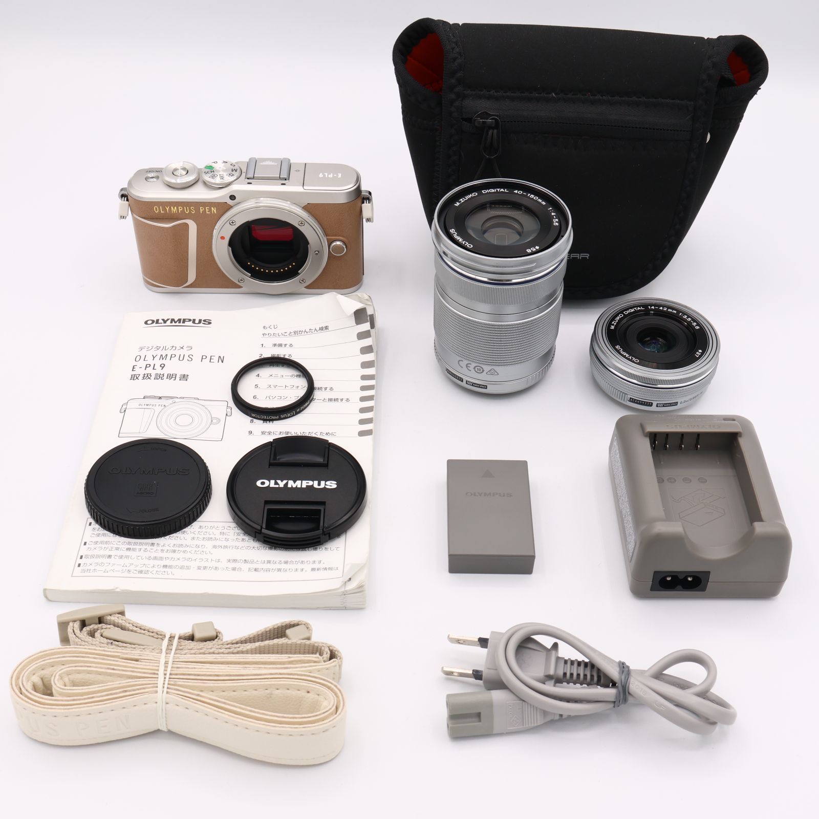 OLYMPUS ミラーレス一眼カメラ PEN E-PL9 ダブルズームキット ブラウン ＃250521_BJ2A23958