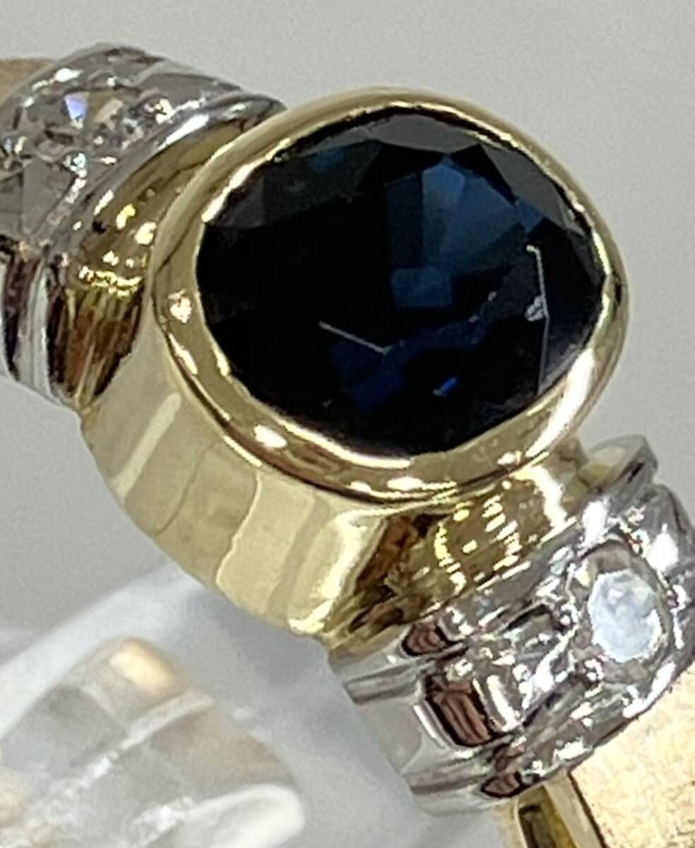専用【極美品】■リング12.5-13　K18 Pt900 サファイアダイヤモンド K18／Pt900 天然サファイア 天然ダイヤモンド 10号 リング - メルカリ