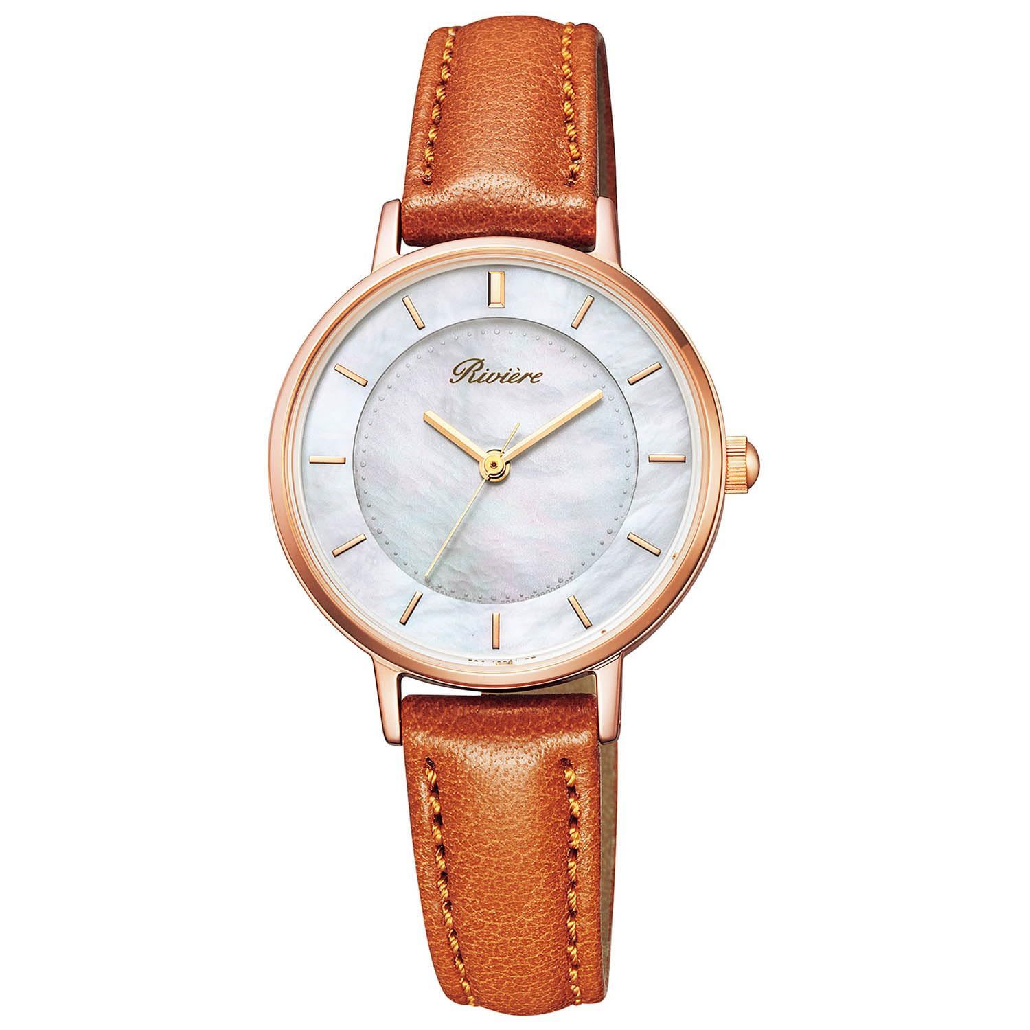 在庫セール 白蝶貝 KP3-465-14 防水 ソーラーテック レディース 腕時計 ブラウン Citizen