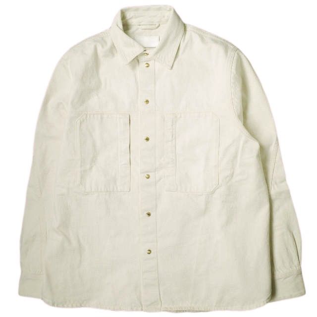 TOM WOOD トムウッド イタリア製 COLLAR DENIM SHIRT カラーデニムシャツ 5568-343-0664 L CREAM 長袖 トップス g23482