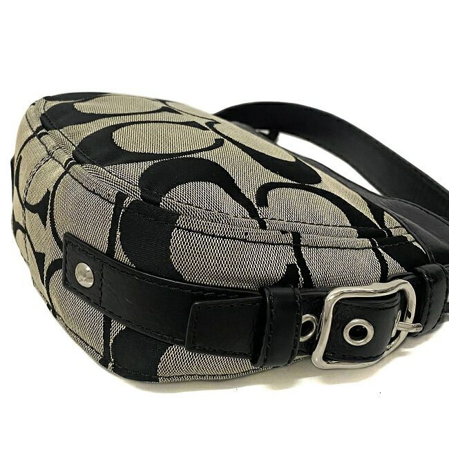 【美品】COACH コーチ シグネチャー ショルダーバッグ41856 コーチ ワンショルダー バッグ グレー ブラック シグネチャー