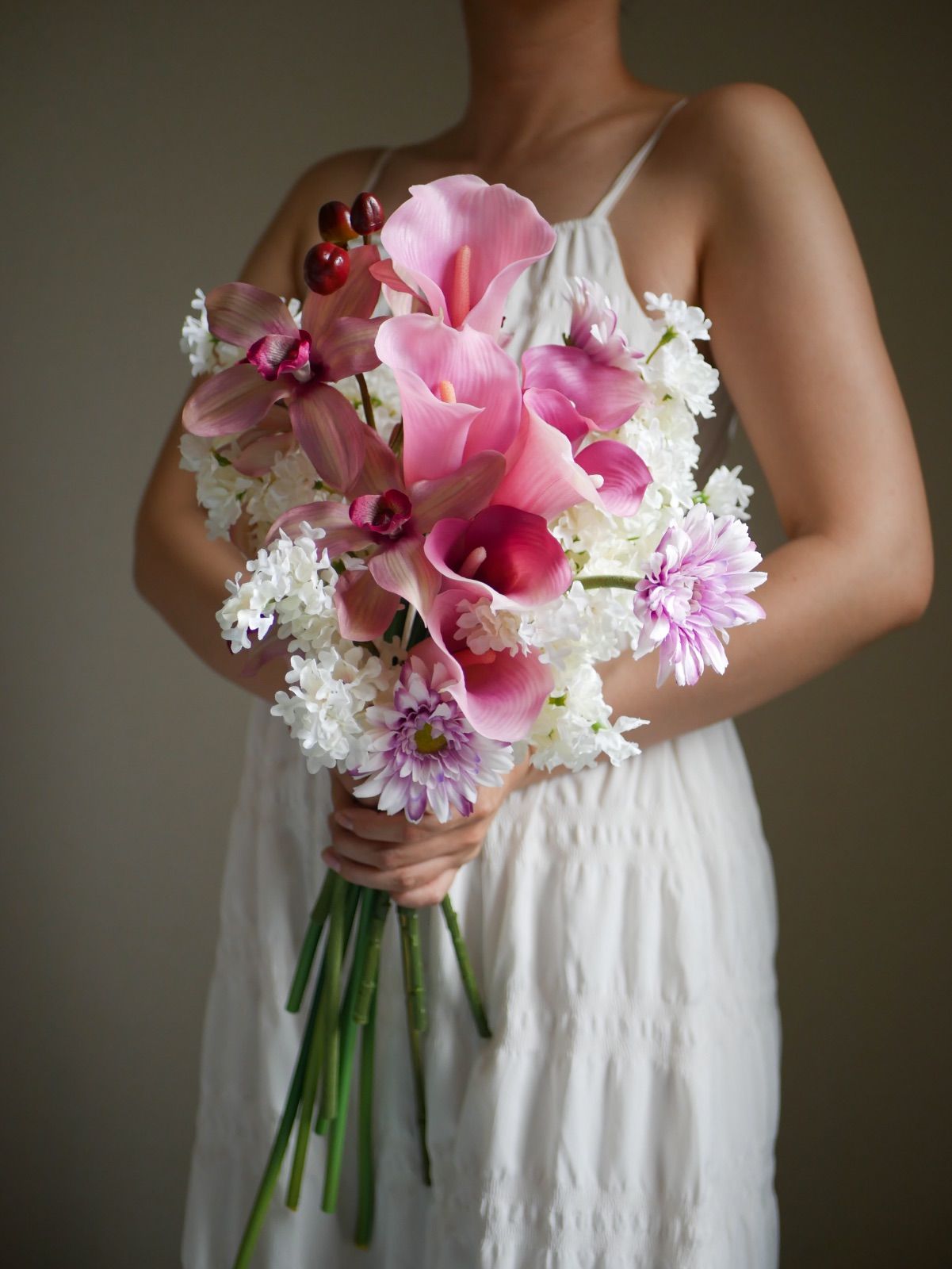 ウエディングブーケ&ブートニア】アーティフィシャルフラワー/ピンク