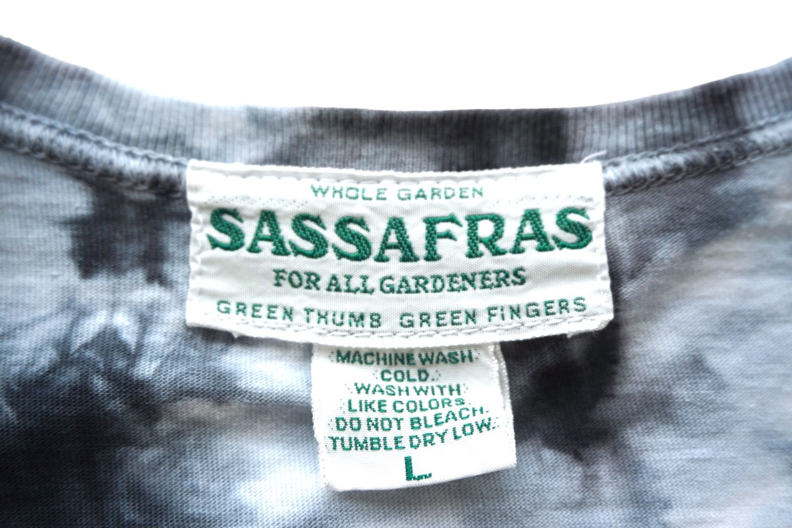 SASSAFRAS  ササフラス chop corner pocket-T チョップコーナーポケットTタイダイ染Tシャツ