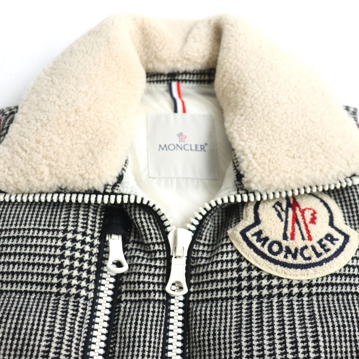 極美品▽15-16AW MONCLER-A AMI BASTIEN 千鳥柄 ツイード デカロゴ