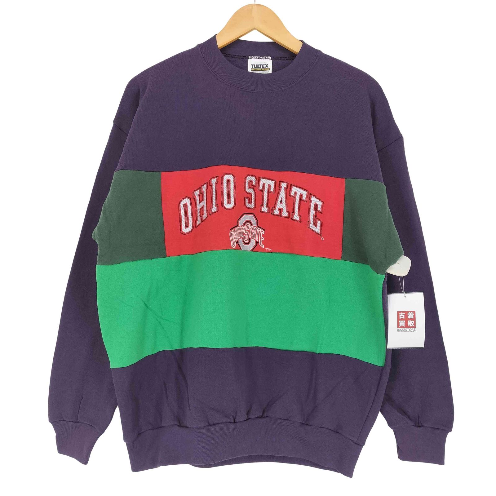 タルテックス TULTEX 90s OHIO STATE フロント刺繍クルーネック