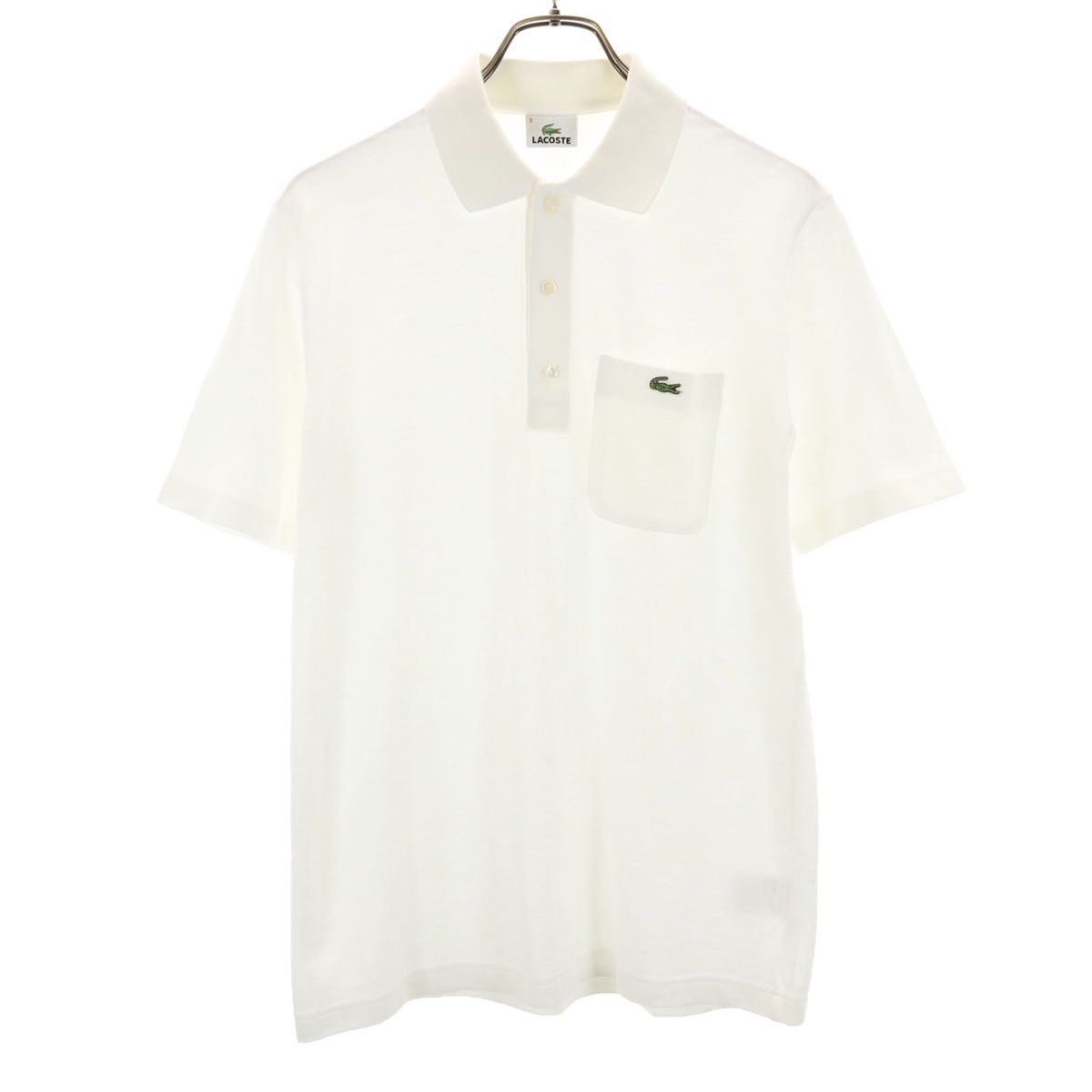 massa　未使用 タグ付 LACOSTE 鹿の子 ポロシャツ 3 白 massa様専用 未使用 タグ付 LACOSTE 鹿の子 ポロシャツ 3 白