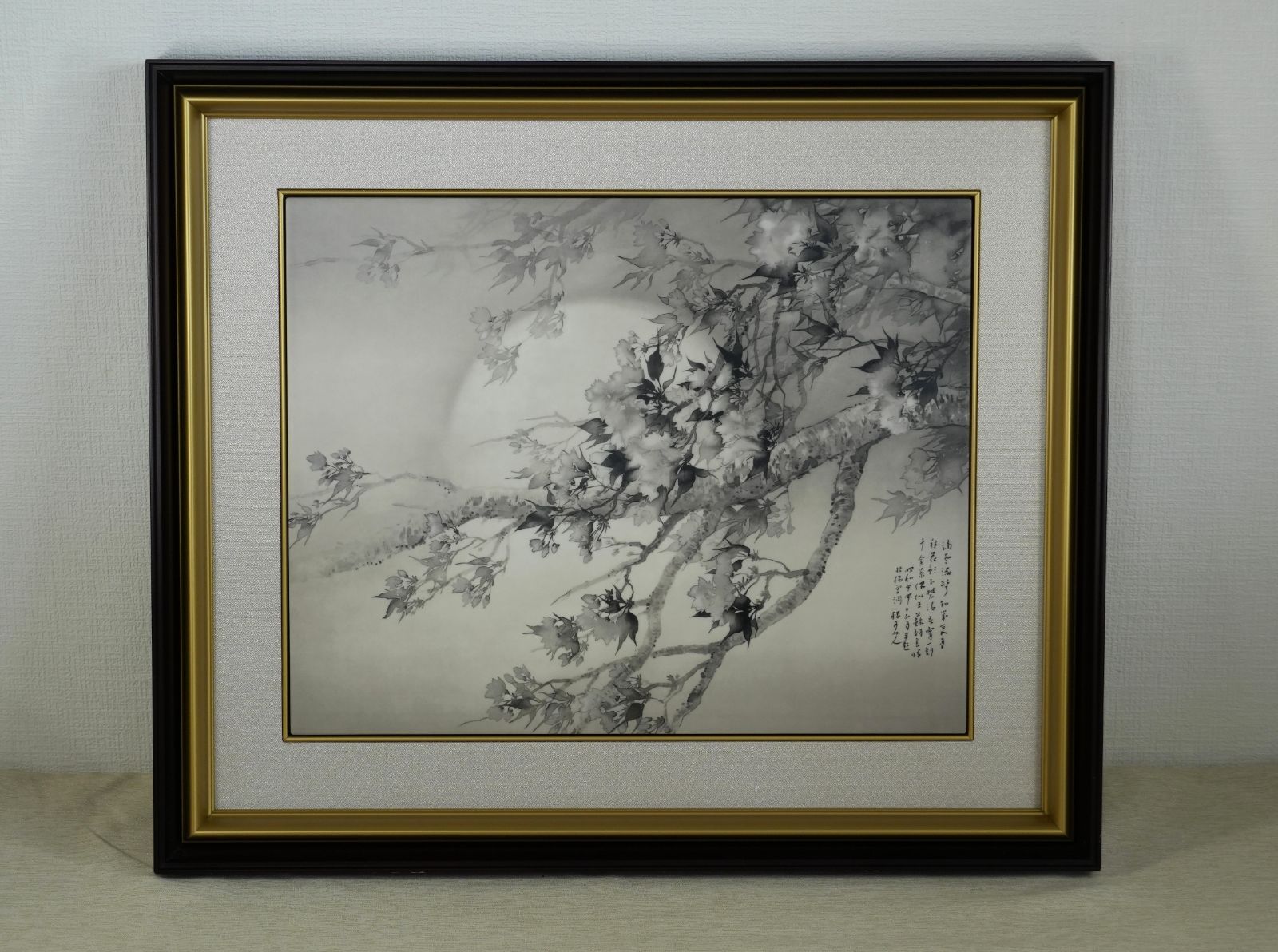 松林桂月 「春宵花影」 陶板画 限定250部 額装 証明書 タトウ付属 松林桂月 陶板画 春宵花影 限定250個 （213）