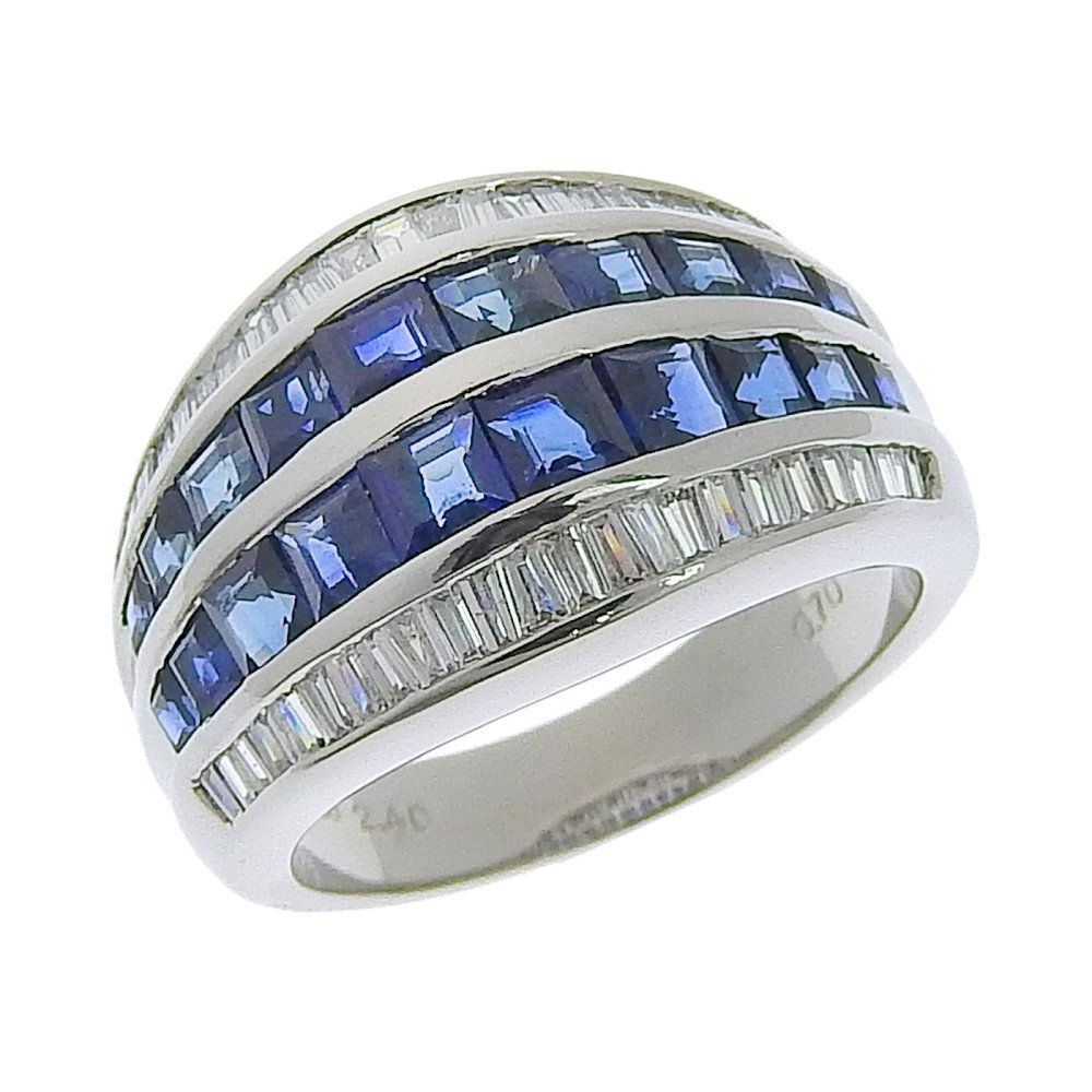 返品OK】合計2.40ct 天然サファイア リング 11.5号 Pt900 新品仕上げ  