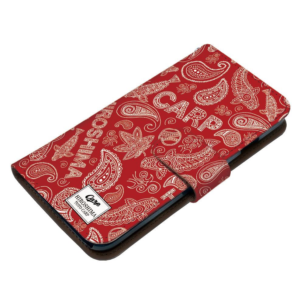広島東洋カープ 正規品  arrows We2 F-52E ケース 手帳型 スマホケース [デザイン:8.ペイズリー(re)/マグネットハンドあり] カープ坊や グッズ