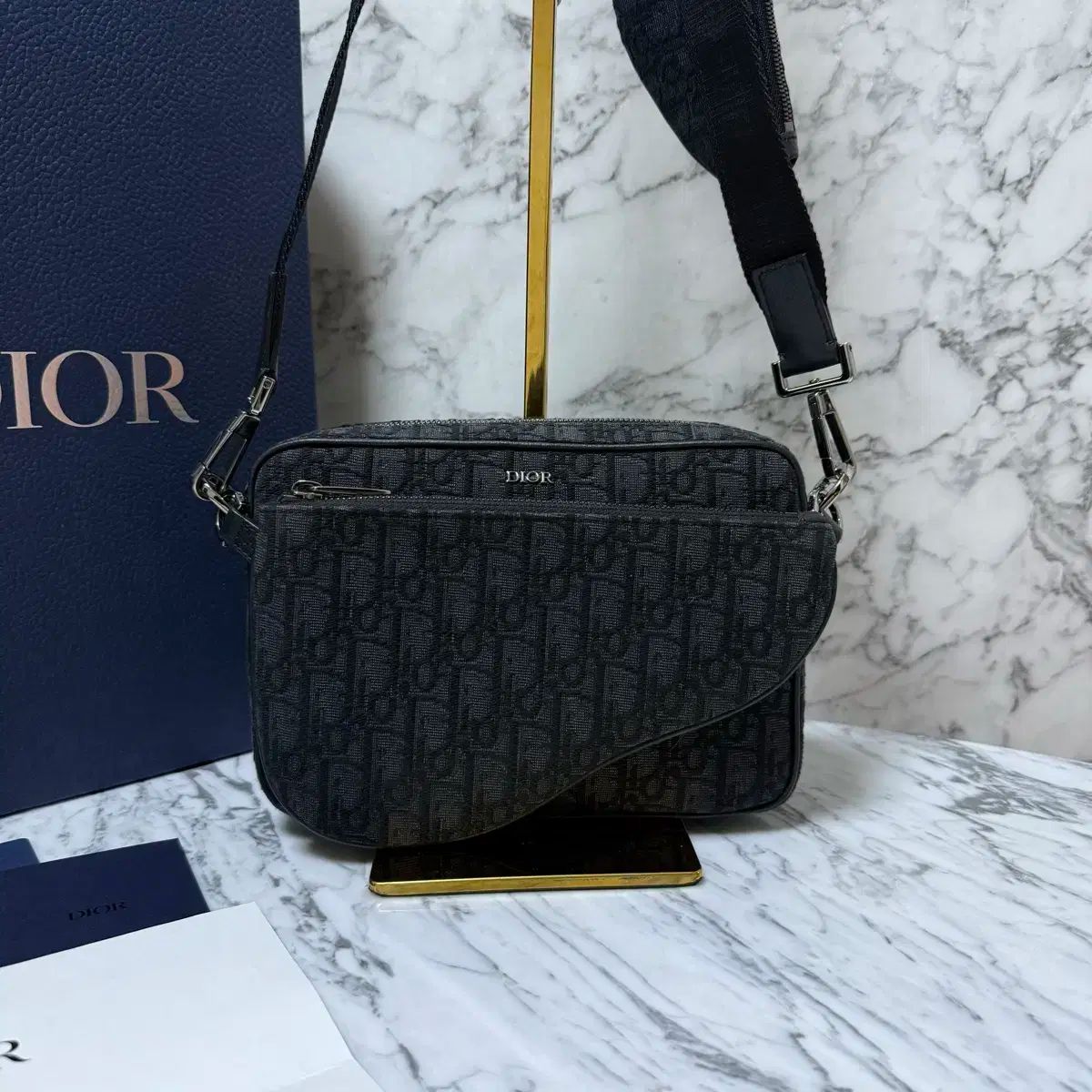 OS Dior ディオール オブリーク トリプル サドルバッグ クロスバッグ メッセンジャーバッグ