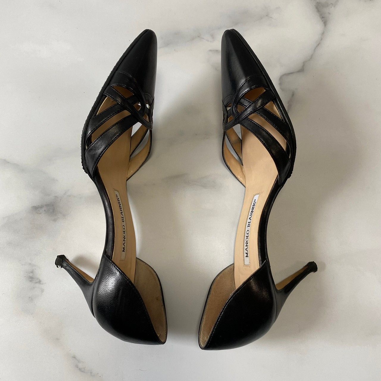 0968 MANOLO BLAHNIK マノロブラニク ピンヒール パンプス 黒 - メルカリ