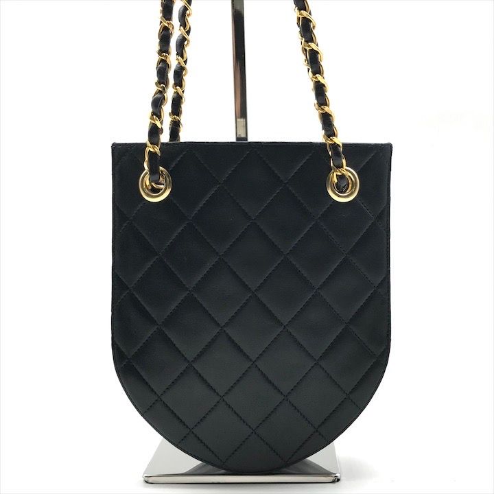 CHANEL シャネル ココマーク ラムスキン レザー マトラッセ チェーン ショルダー バッグ レディース 鞄 かばん ネイビー a10450