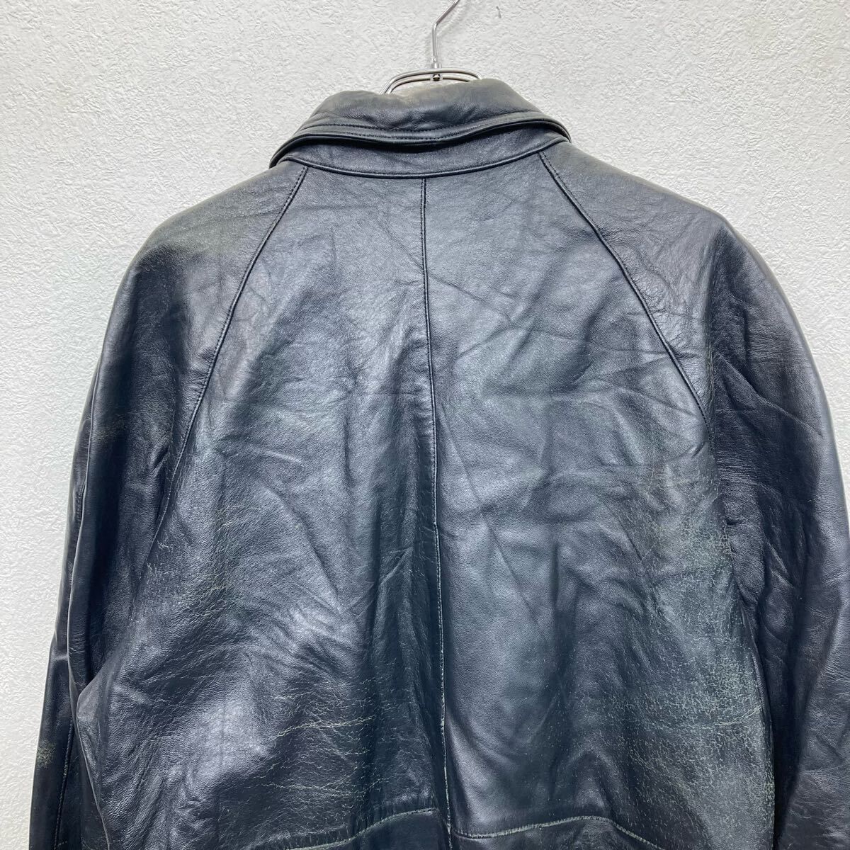 ユーロ レザーカーコート Mサイズ位 ブラック フランス ヴィンテージ