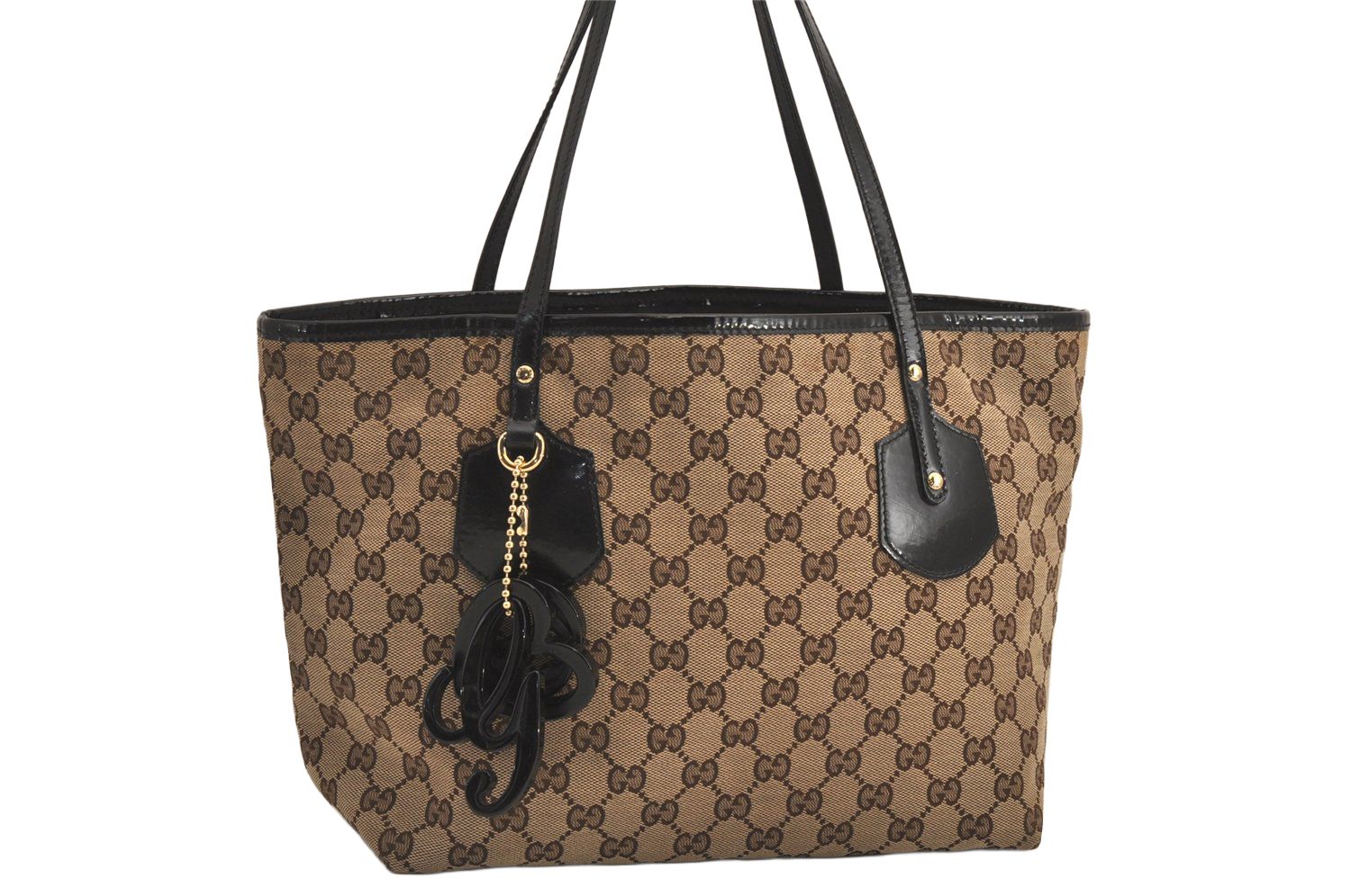 GUCCI グッチ ジョリー ショルダートートバッグ GGキャンバス エナメル 