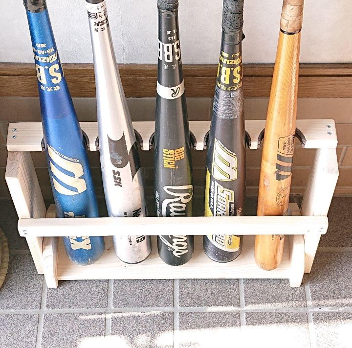 スタイリッシュ バットスタンド 自立型 1本用 天然木製 完成品