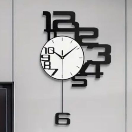 時計 掛時計 モダン 北欧 ミニマルデザイン 金属製 壁掛けタイプ 静音 設計 非デジタル 不規則形状 AA電池式 リビング キッチン 寝室 オフィス装飾 北欧アート インテリア 雑貨 プレゼント シンプルデザイン おしゃれ リビングルーム ダイニングルーム