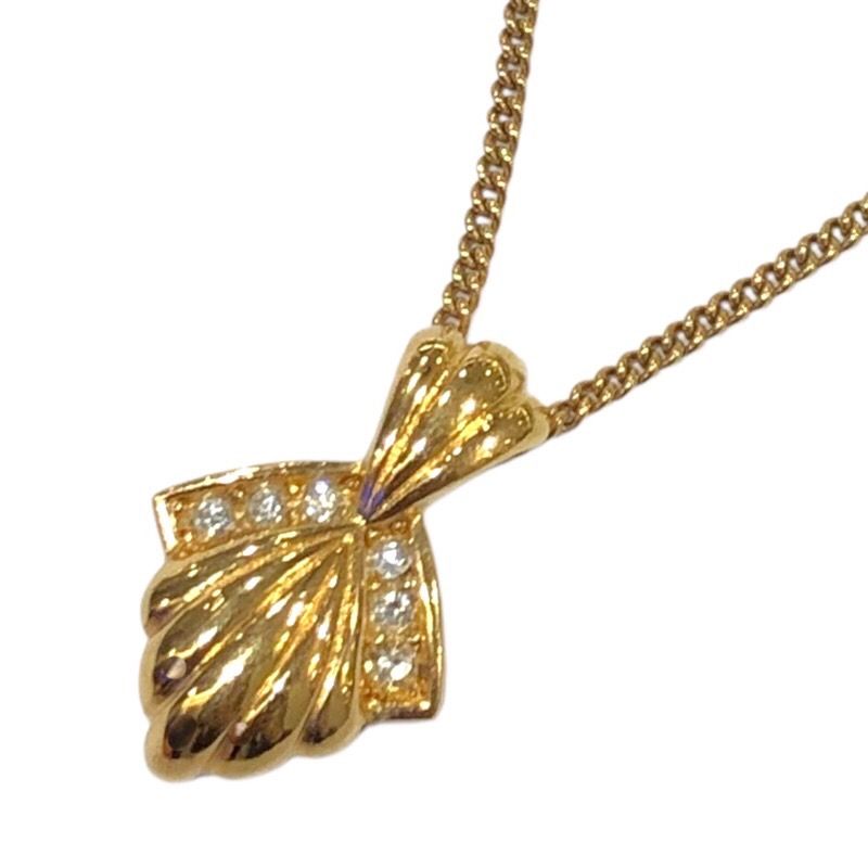 クリスチャン ディオール Christian Dior ネックレス ゴールド メタル|クリスタル ジュエリー