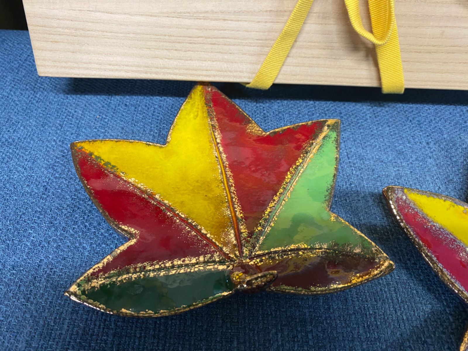 未使用 高鶴元作 色彩金彩紅葉皿1対 - メルカリ