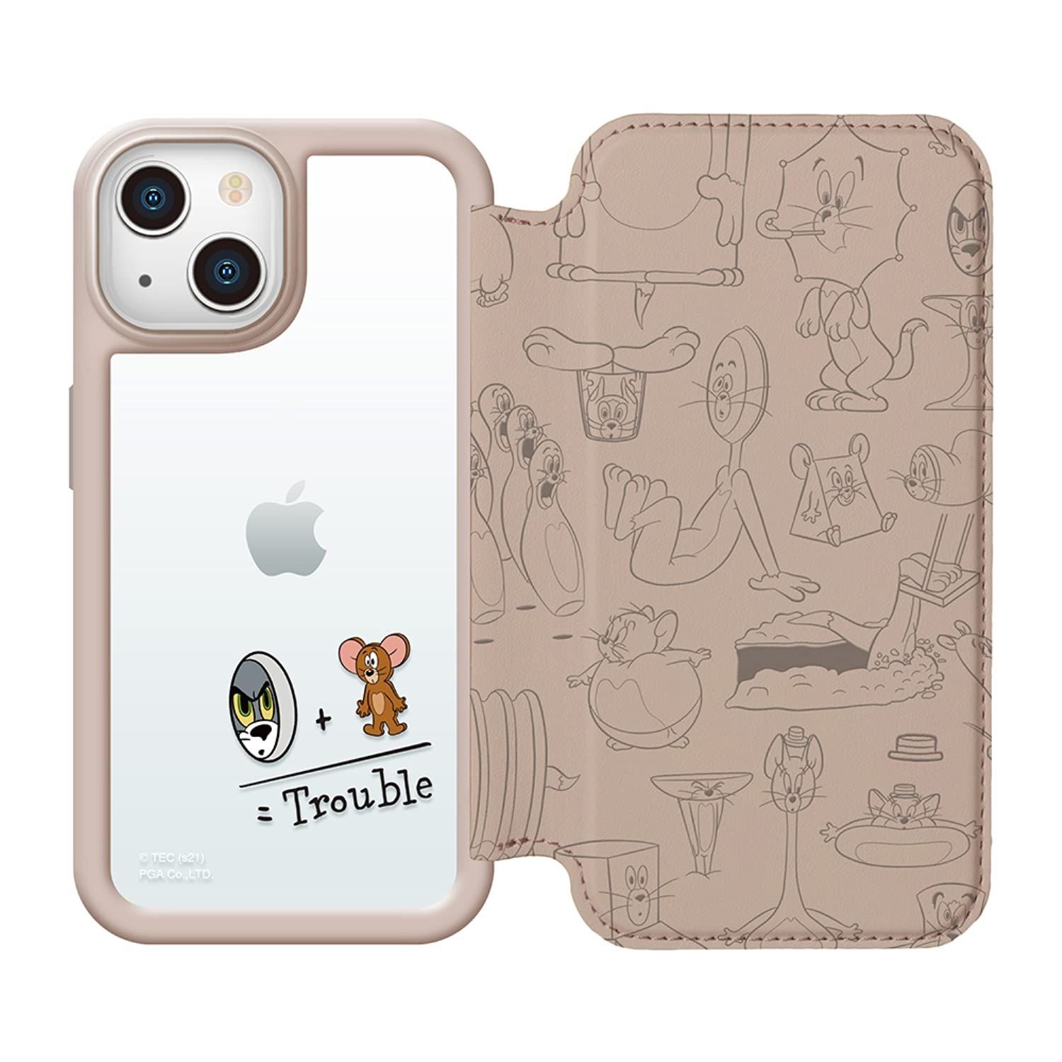 【人気商品】PG-WGF21K02TAJ [トムとジェリー/モカ] ガラスフリップケース 13用 iPhone Style Premium